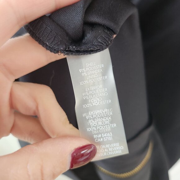 Calvin Klein Black Cocktail Dress Zip Front White Collar Formal Women's 8 - Picture 6 of 7